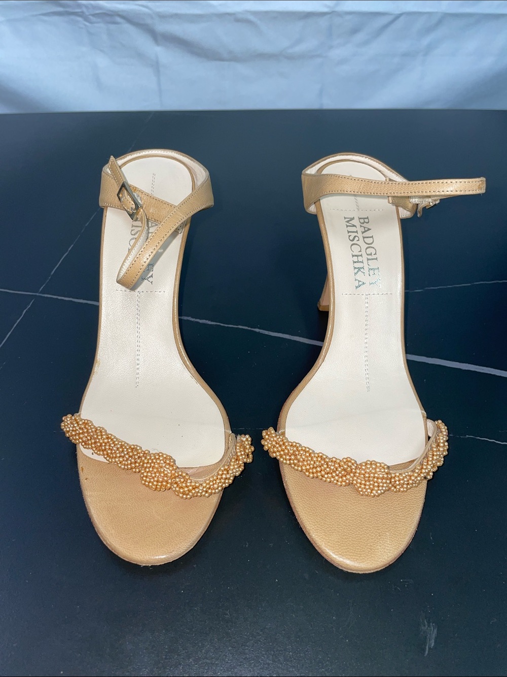 BADGLEY MISCHKA EMBELLISHED HEELED SANDALS FTL-08-198